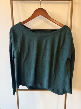 American Eagle Outfitters Dark Green Off the Shoulder Sweater